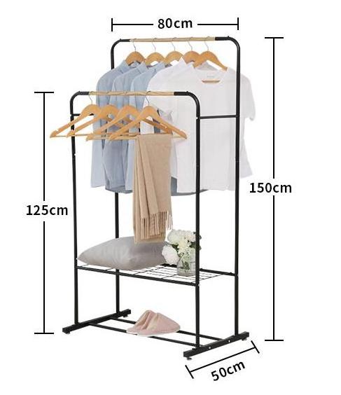 Garment Clothes Rack Hang Clothes Rack Small Clothes Rack Raw Steel 2 Pcs in a Box Black White or as Your Requirement 10-40 Inch