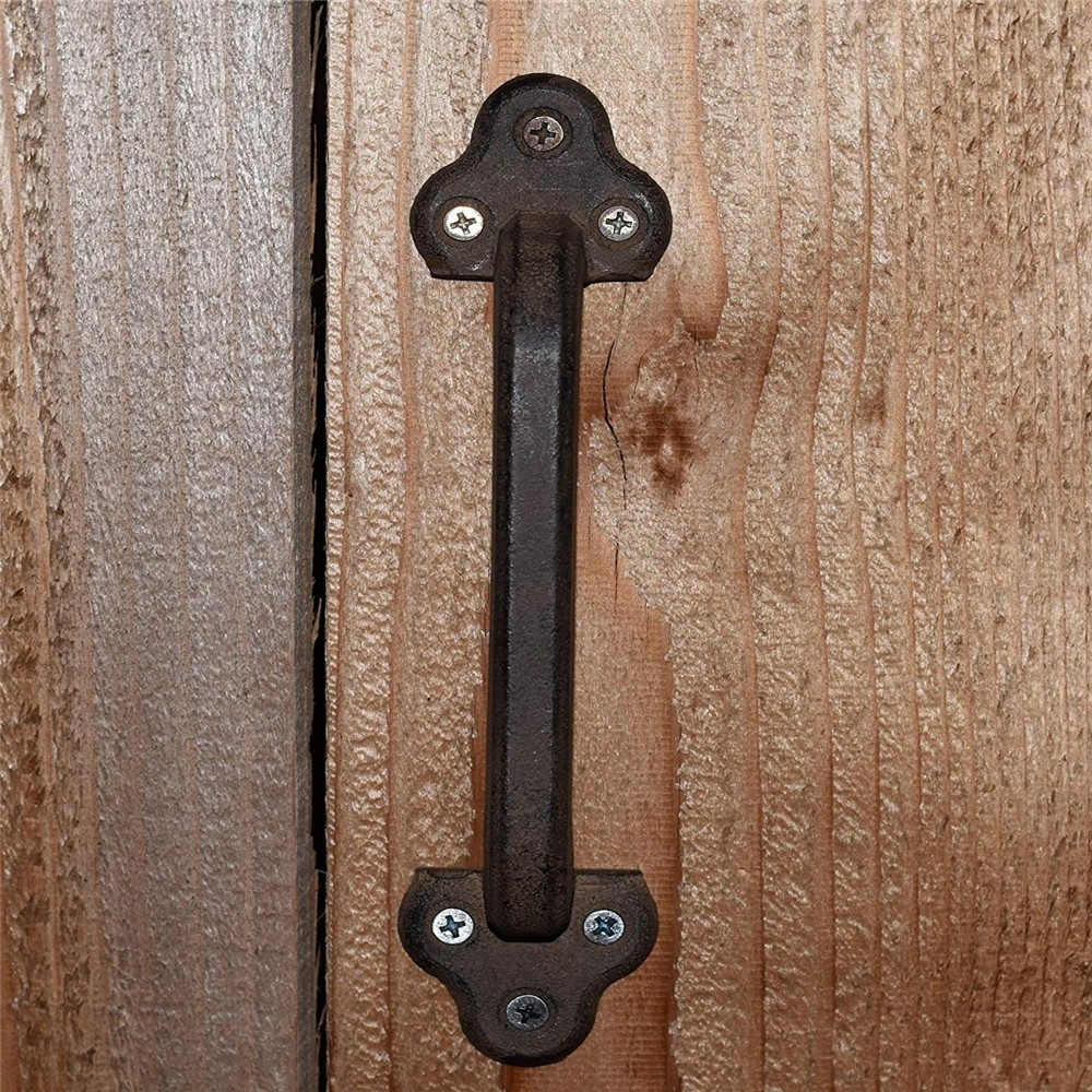 Wrought Iron Rustic Cast Iron Gate Door Handle Pull Retro Metal Furniture Handle