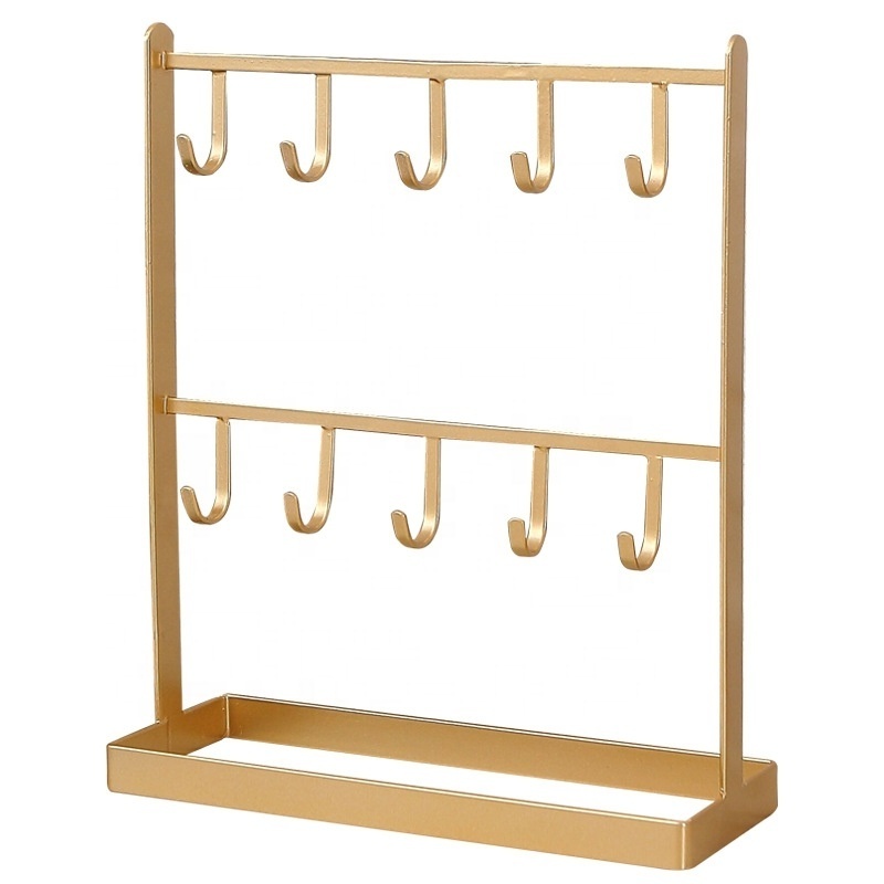 Jewelry Earring Hanger Necklace Ring Earring Shelf Display Rack Entrance Entry Key Rack Desktop Iron Cases & Displays