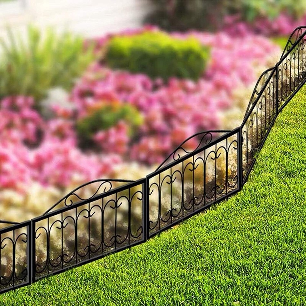 Decorative Outdoor Rustproof Metal Garden Fence Panels for Patio Landscape Plant Flower Vegetable Lawn Edging