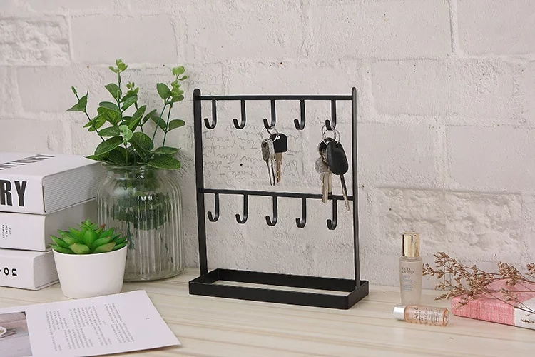 Jewelry Earring Hanger Necklace Ring Earring Shelf Display Rack Entrance Entry Key Rack Desktop Iron Cases & Displays