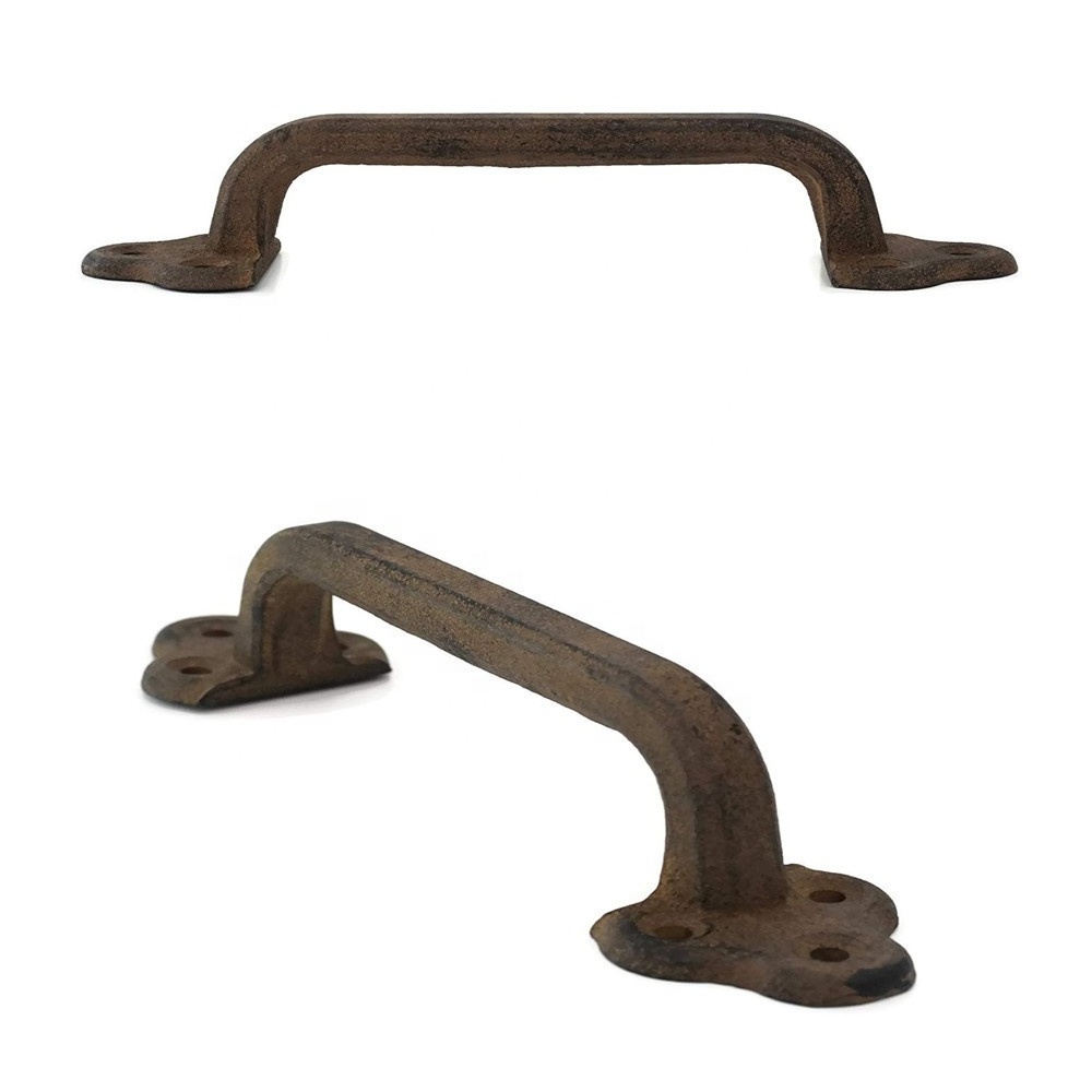 Wrought Iron Rustic Cast Iron Gate Door Handle Pull Retro Metal Furniture Handle