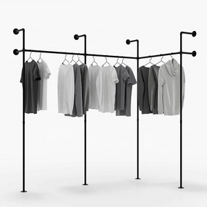 Industrial Style Clothing Store Display Rack Clothes Hanger Rack Metal Iron Clothes Display Racks Shelf For Clothing Shop