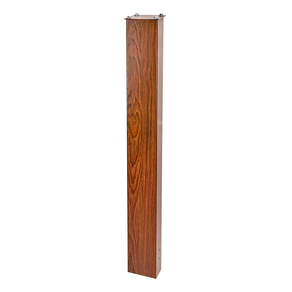 Wood Grain Mailbox Post Stand Black Powder Coated Mail Box Post Kit Outdoor Surface Mount Steel Post Stand