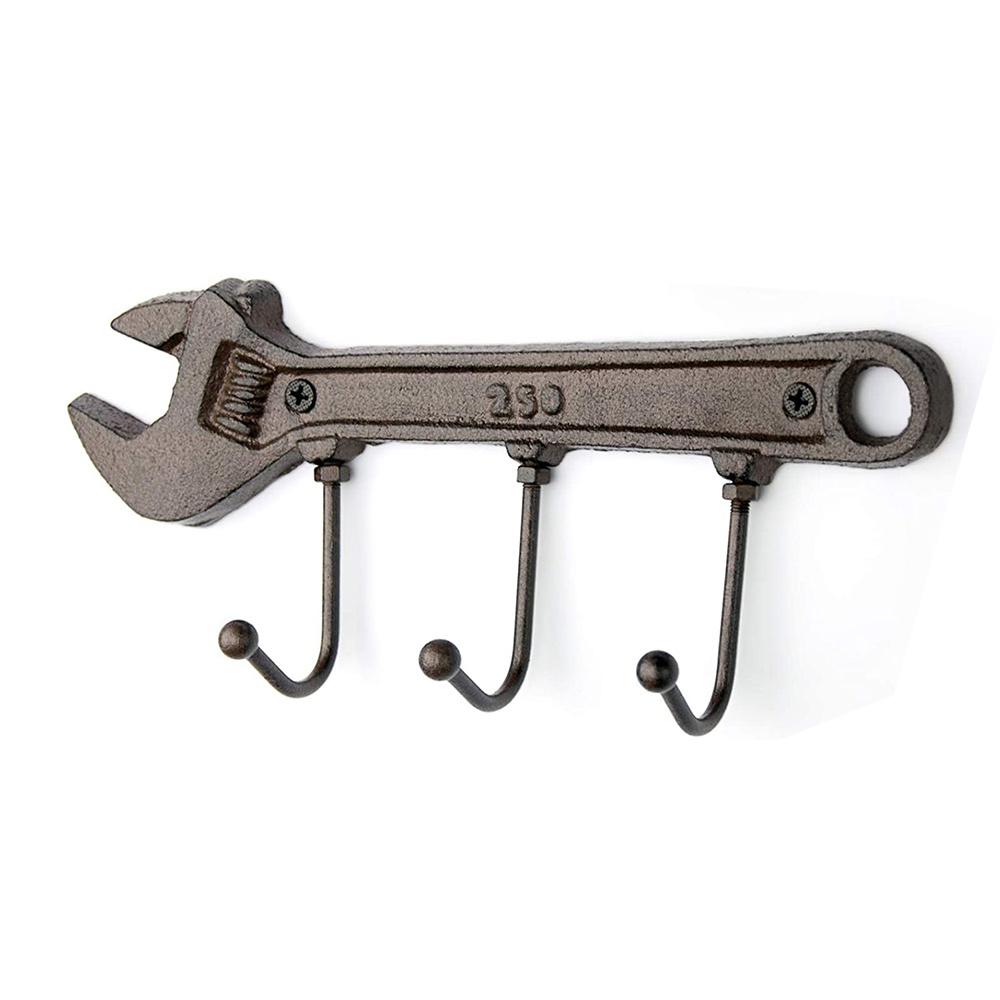 Designed Metal Hammer Wrench Wall Mounted Hook Tool Hanger Key Clothes Hook Shop Towel Holder Garage Decor J Hook Hanger