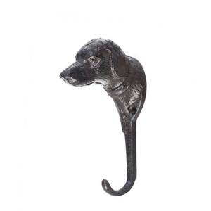 Wall-Mounted Hook Decoration Cast Iron Wall Hook Animal Dog Head Shape Coat Hat Bag Hanger Hook