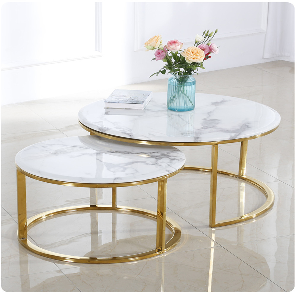 Metal Gold Round Coffee Table Durable Table Base Stainless Steel Living Room Furniture Modern High Quality