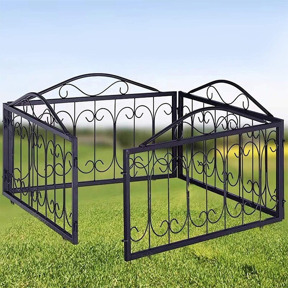 Decorative Outdoor Rustproof Metal Garden Fence Panels for Patio Landscape Plant Flower Vegetable Lawn Edging