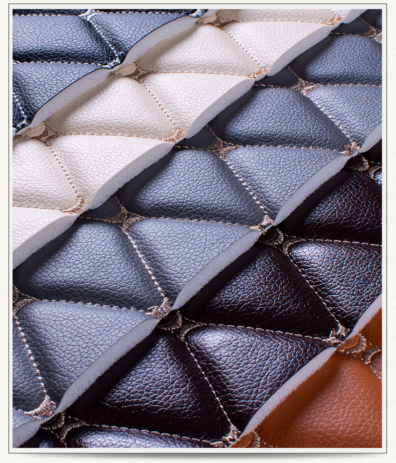 Leather with Embroidery for Car Seat Cover Sponge Foam Quilted Materials Hot Sale Pvc Car Upholstery Woven Durable Recycle