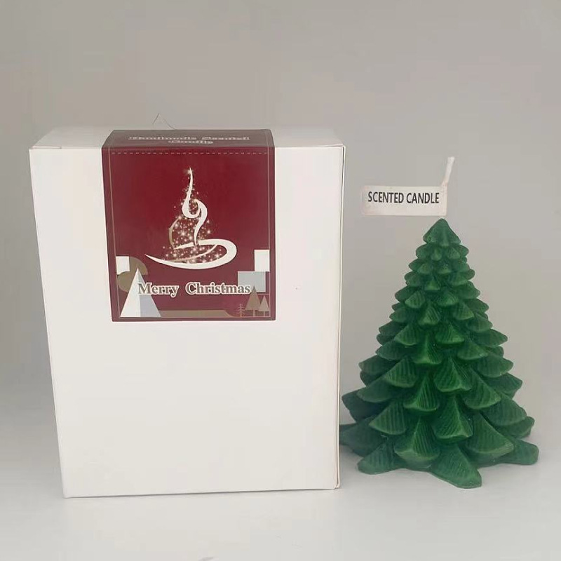 Creative Merry Christmas Tree Scented Candles Strong Art Scented Candles New Custom Logo and Packaging Christmas Year 45 Box