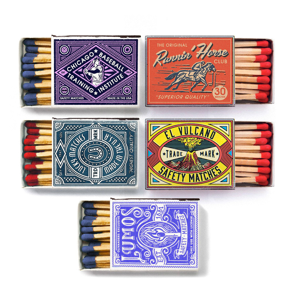 Custom Personalized Candles Cigarettes Match Sticks Collection Customized Match Box With Matches