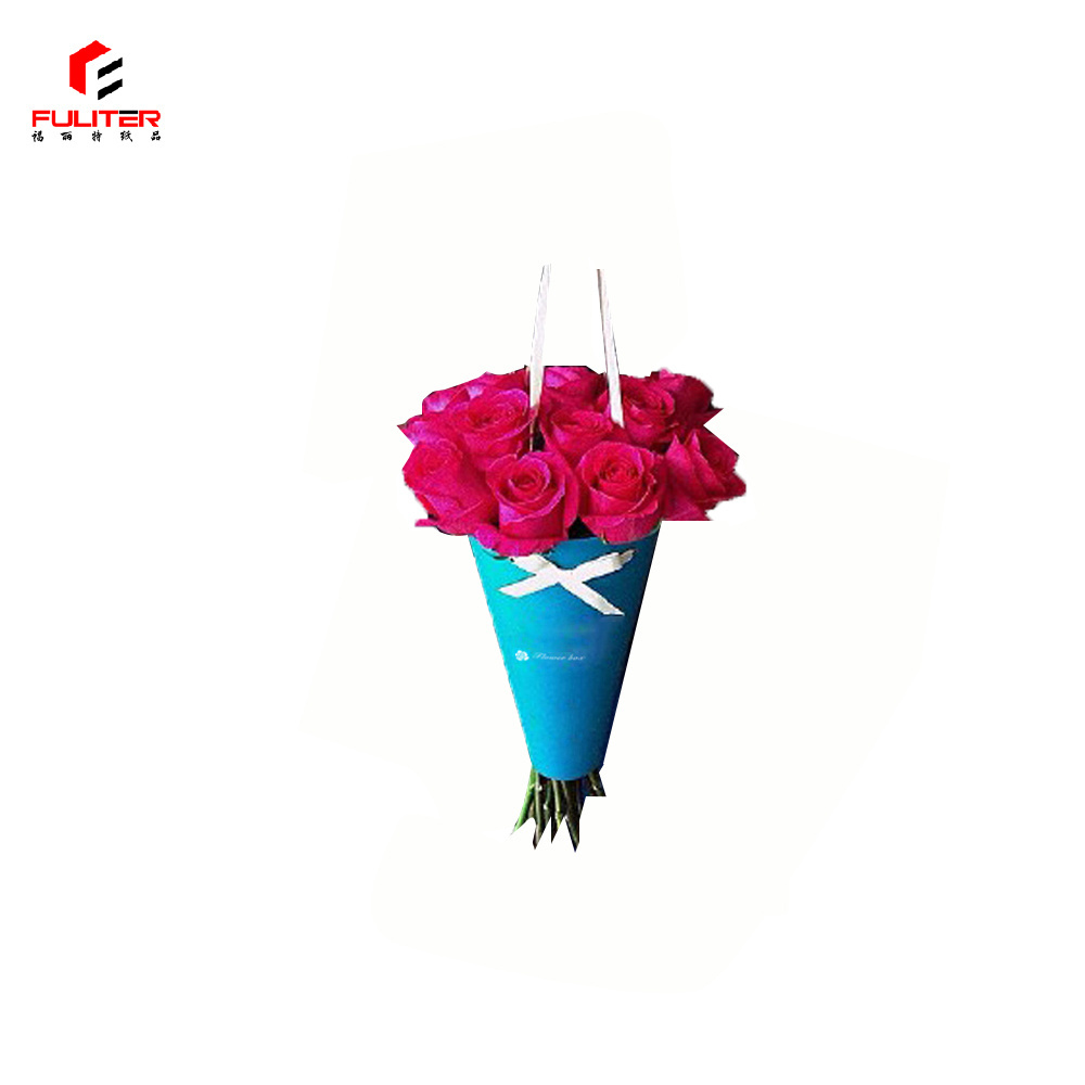 Mini Rolled romance Cone Bouquet Valentine's Packaging Fresh bouquet Roses Carry Bag