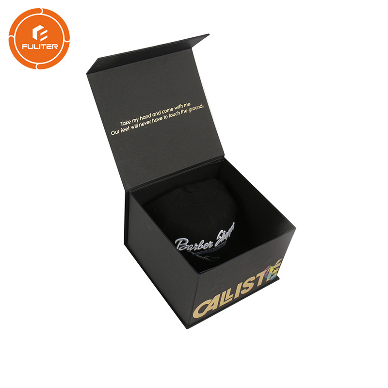 Custom Baseball Hat Packaging In Glossy  Magntic Cap Box Snapback Hat Packaging Box