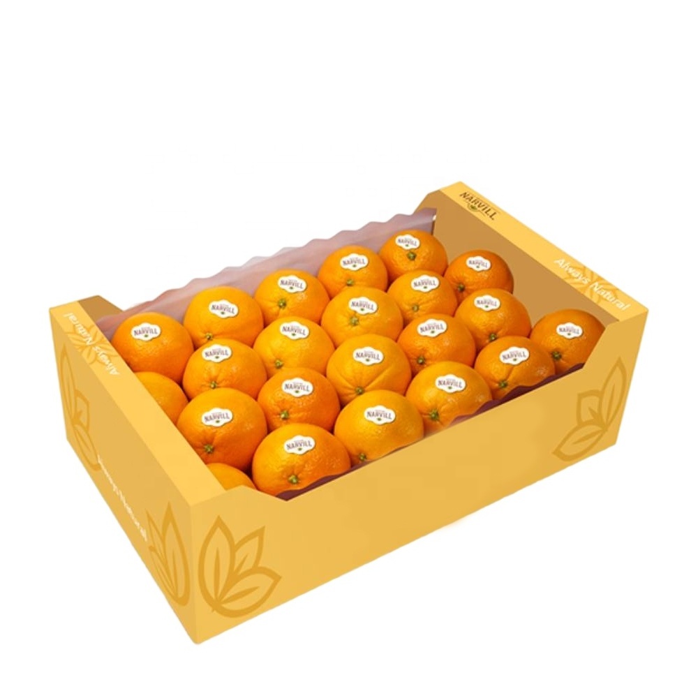 Custom Corrugated Cardboard Handle Fruit Packaging Carton Box With Dividers Date Fruit Carton Box Eco-friendly