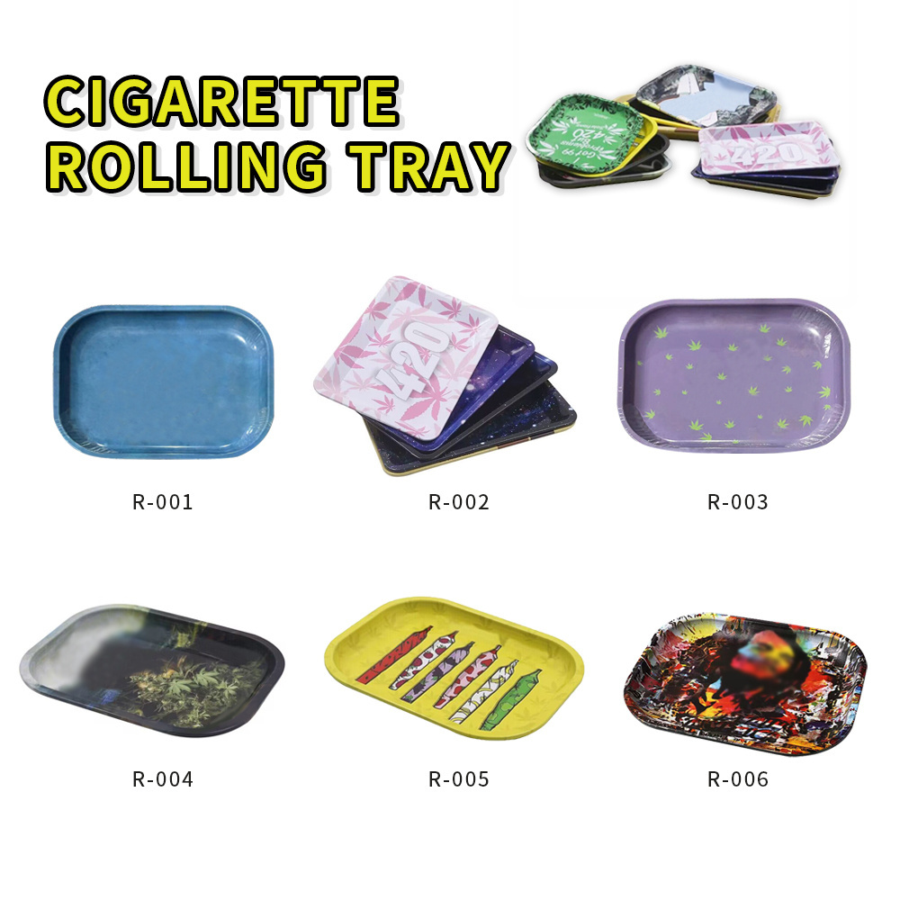 Wholesale Smoking Accessories Custom Metal Tobacco Cigarette Rolling Tray