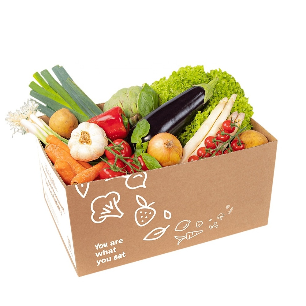 Custom Corrugated Cardboard Handle Fruit Packaging Carton Box With Dividers Date Fruit Carton Box Eco-friendly