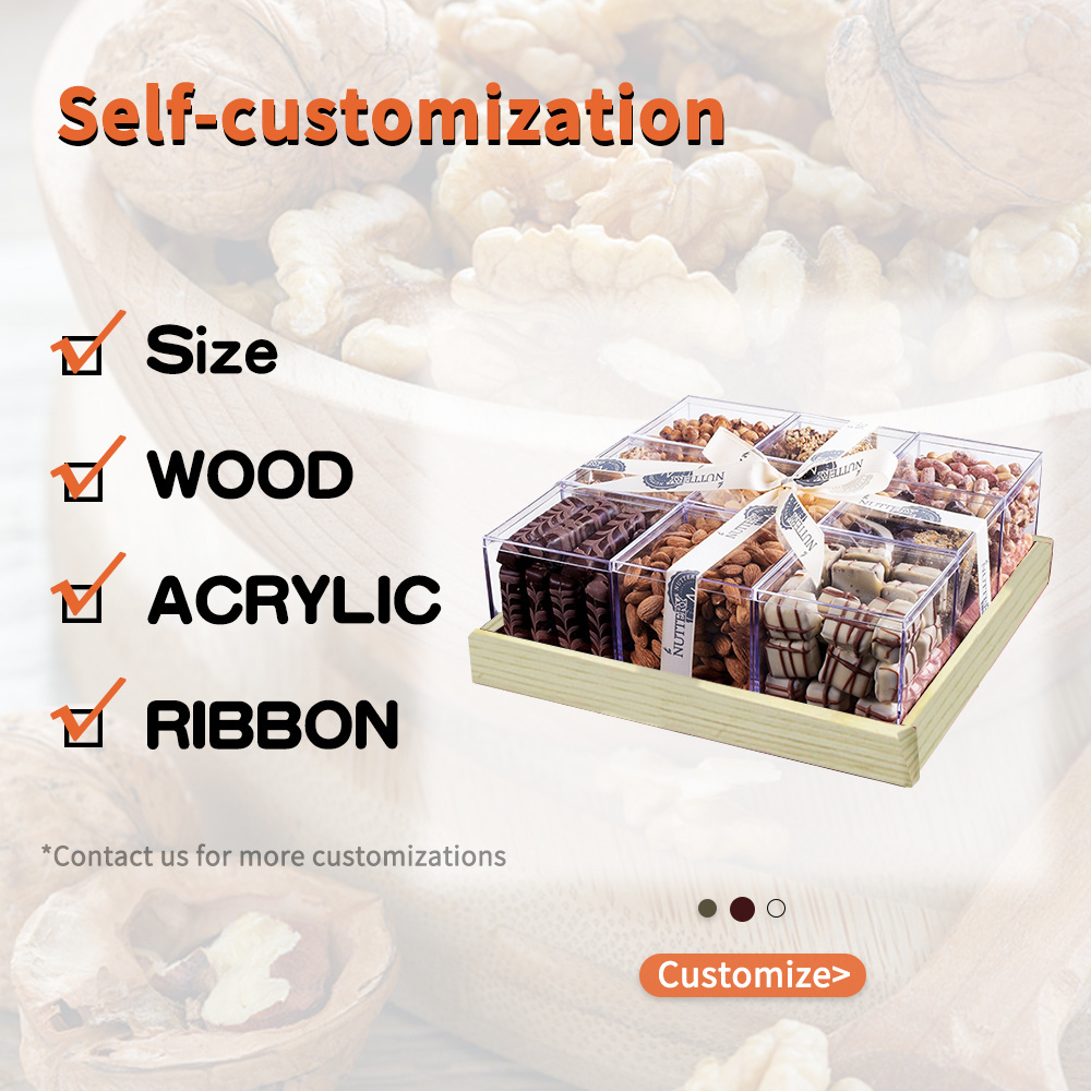 Wholesale Recycle Decorative Fancy Paper Dry Fruits Dates Nuts Ribbon Display Storage Gift Box