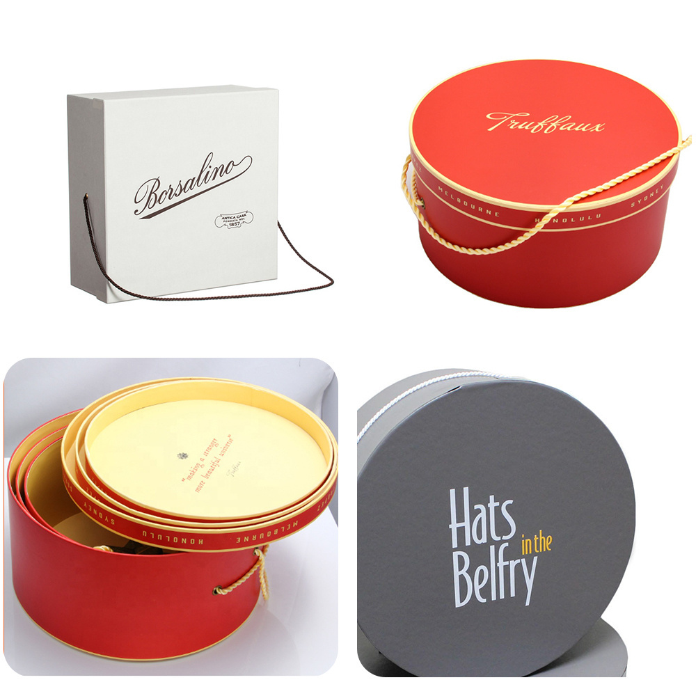 Custom Large Wide Brim Hat Box Fedora Hat Gift Boxes Packaging For Cowboy Hat