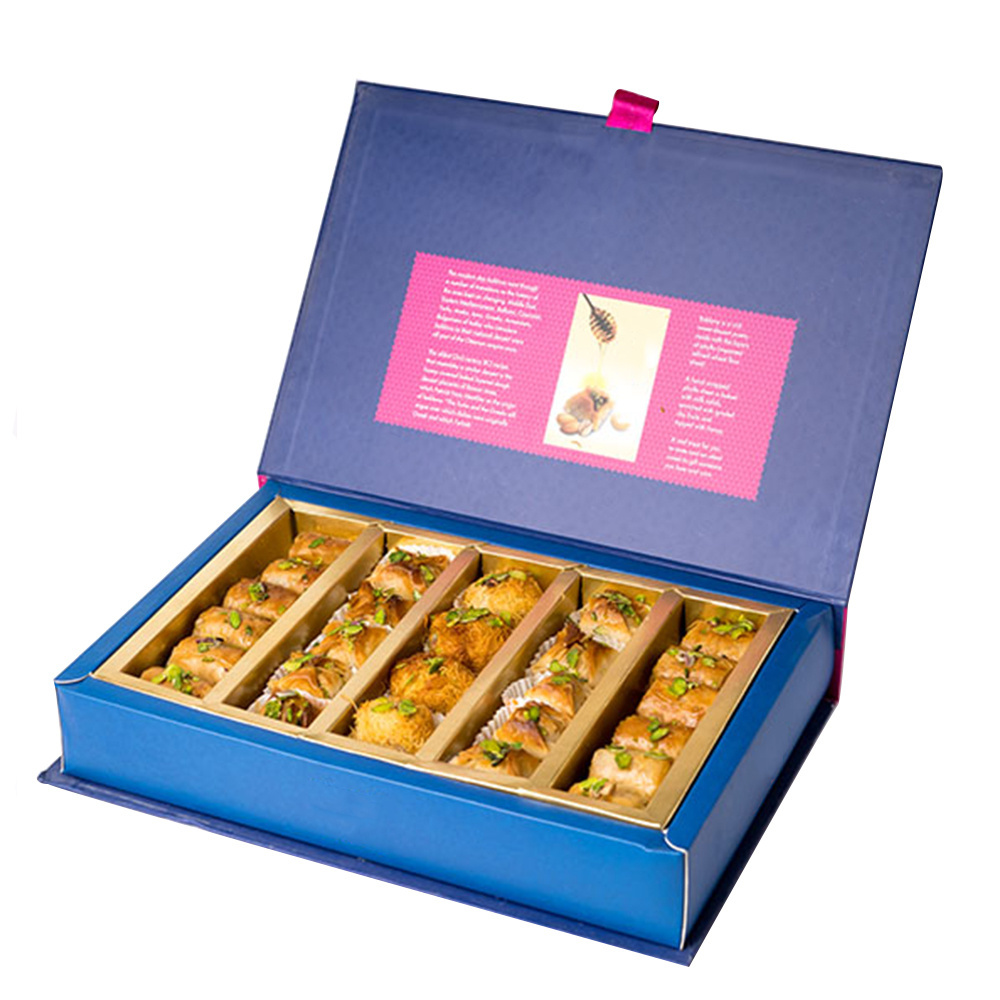 Folding Cardboard Sweet Boxes Packaging For Baklava Date Pastry Baklava Packaging Boxes