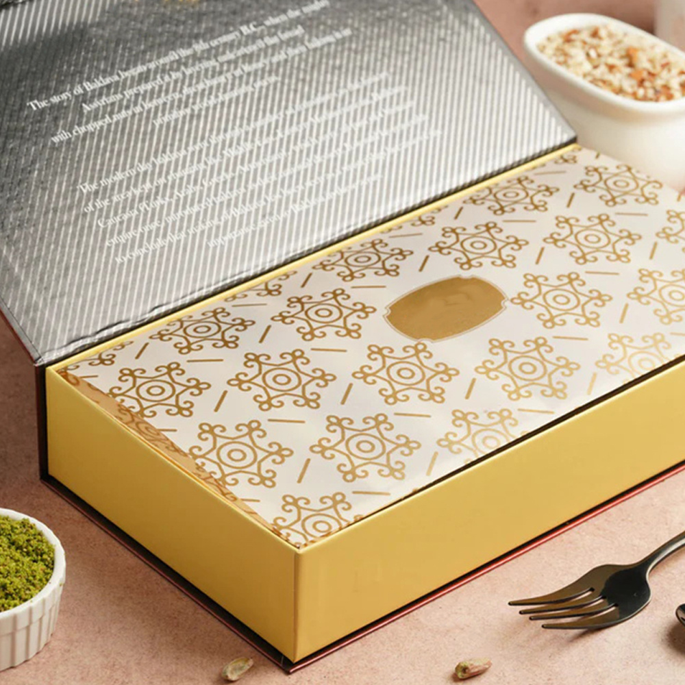 Folding Cardboard Sweet Boxes Packaging For Baklava Date Pastry Baklava Packaging Boxes