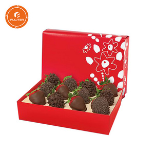 customization Bulk Sale Wedding red luxury hardboard Strawberry Food Paper Package Chocolate Gift Box