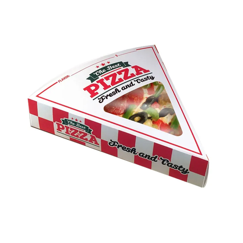 Quality China Wholesale Take Away Pizza Triangular Sandwich Box Custom Pizza Packaging Paper Box With Window