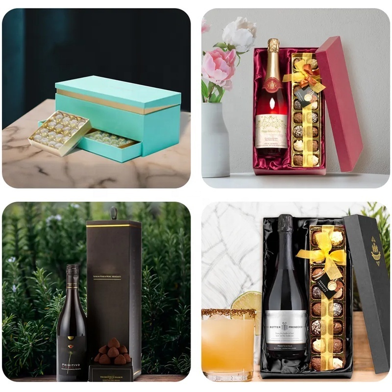 Custom Luxury Folding Wine Gift Paper Packaging Chocolate Bar Champagne wine box