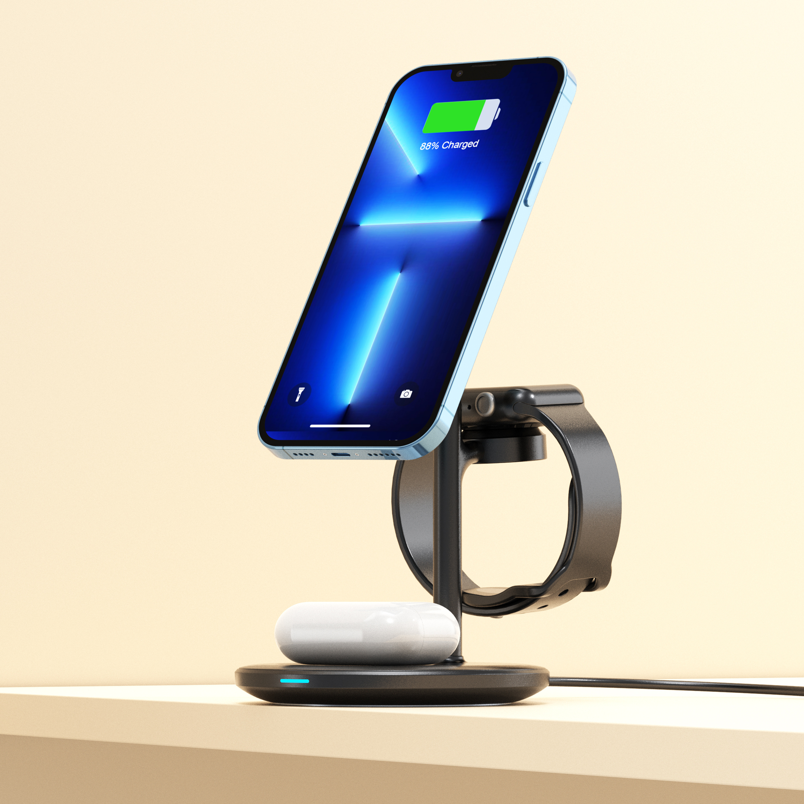 Top sales fast mobile phone wireless charger phone holder 3 in 1 wireless charger for  watch earphone and mobile phones