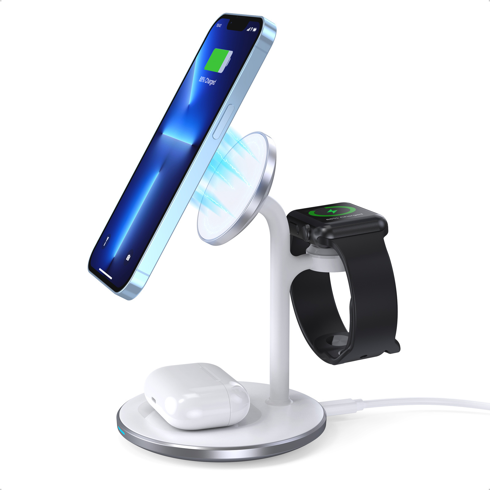 Top sales fast mobile phone wireless charger phone holder 3 in 1 wireless charger for  watch earphone and mobile phones