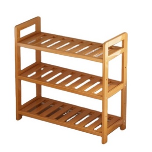 Standing bamboo shoe rack Shoe rack storage organizer 2-tier wooden shoe rack