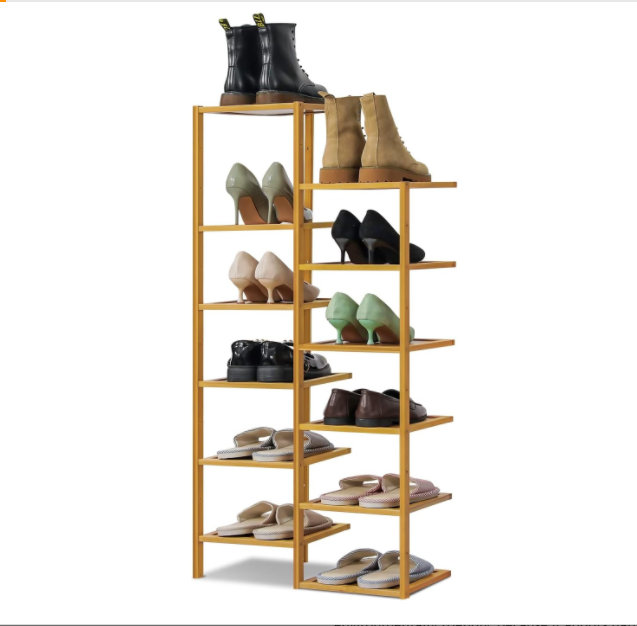 6-tier Corner shoe rack storage organizer bamboo shoe rack