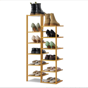 6-tier Corner shoe rack storage organizer bamboo shoe rack