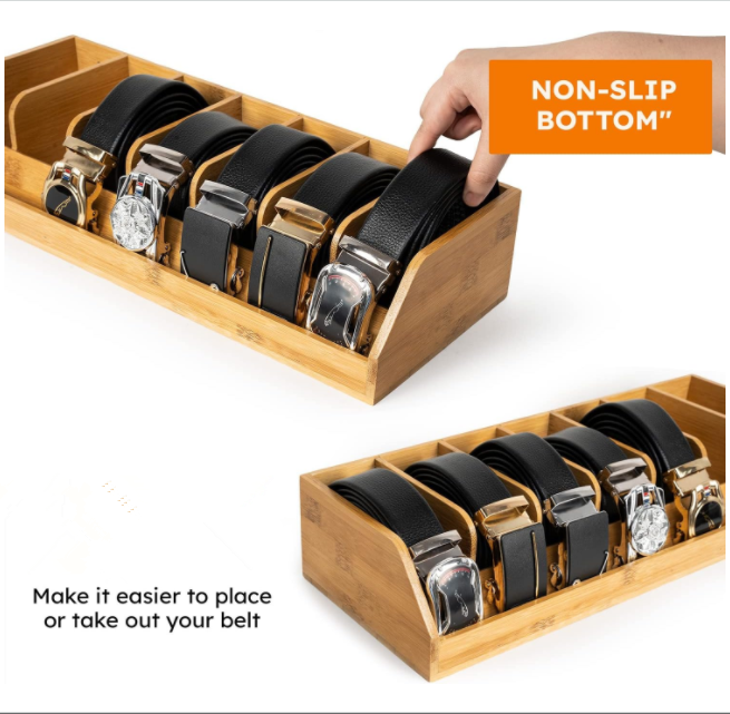 Bamboo Storage Belt storage organizer Belt organizer