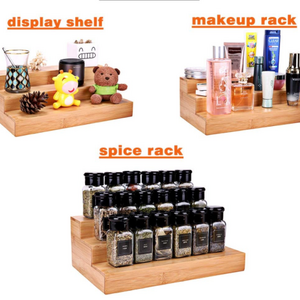 Expandable bamboo adjustable spice rack