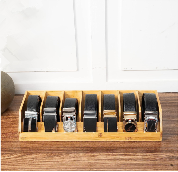 Bamboo Storage Belt storage organizer Belt organizer