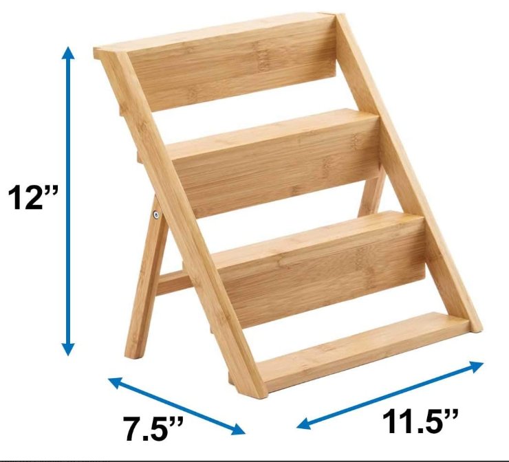 Bamboo 3 layer spice rack shelf ,wood bamboo spice rack