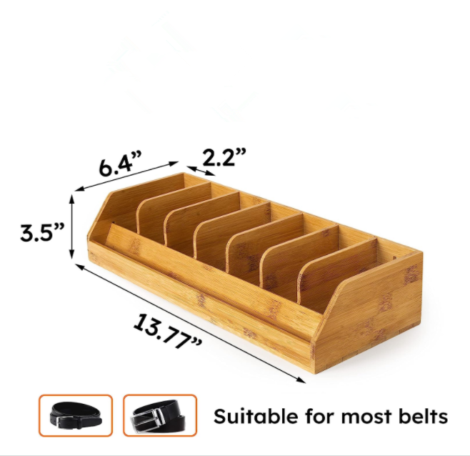 Bamboo Storage Belt storage organizer Belt organizer