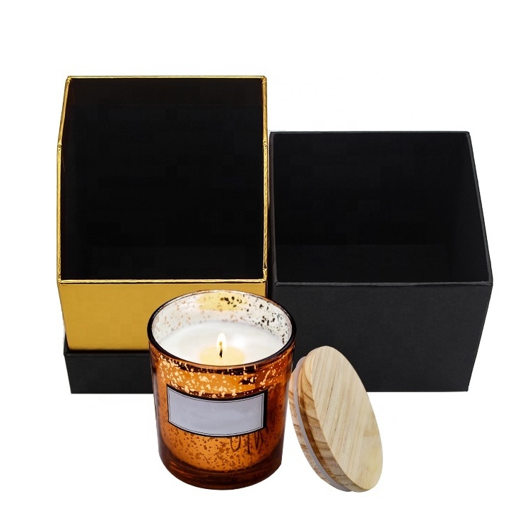 Vietnam Gift Box Custom Printing ECO Friendly Black Cardboard Paper Packaging Scented Candle Box With Lid and Base