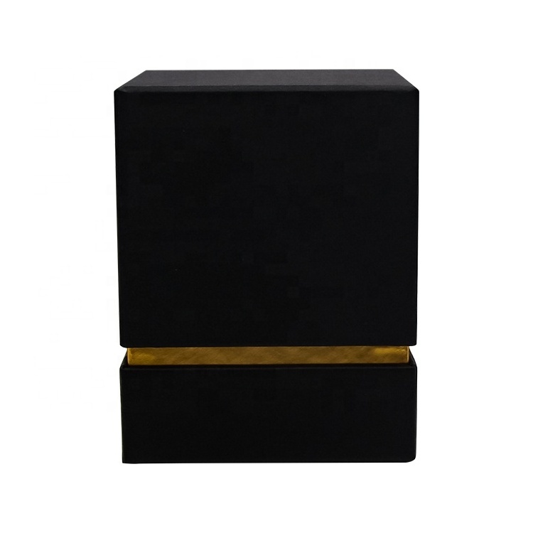 Vietnam Gift Box Custom Printing ECO Friendly Black Cardboard Paper Packaging Scented Candle Box With Lid and Base