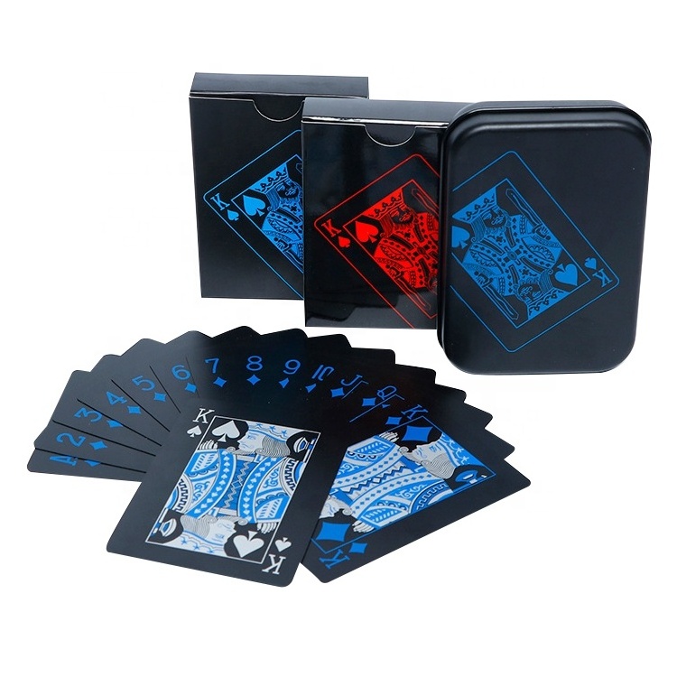 PMS Matte Black Adult Bridge Playing Cards Set Print Each One with Paper Box or Plastic Customized Printing Normal Poker Plastic