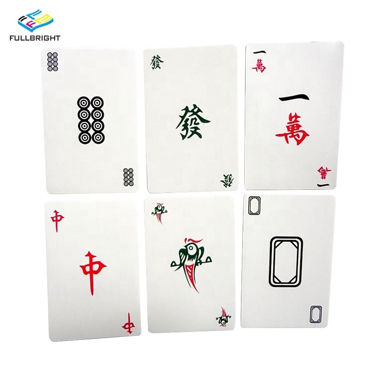 Portable Paper Mahjong Playing Cards Set Travel Mahjong Poker Card With 2 Acrylic Dices