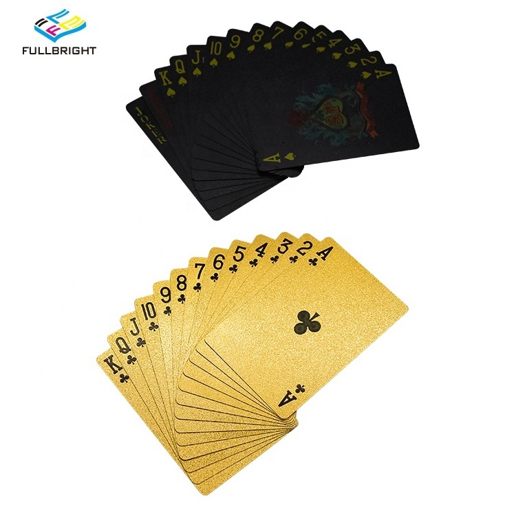 Gold Foil Poker Golden Plastic Pvc Wholesale Waterproof Playing Cards