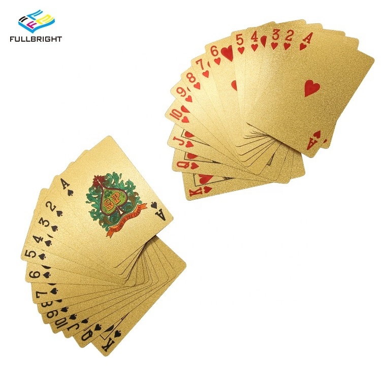 Gifts Plastic Video Cartas De Poker Gold Playing Cards