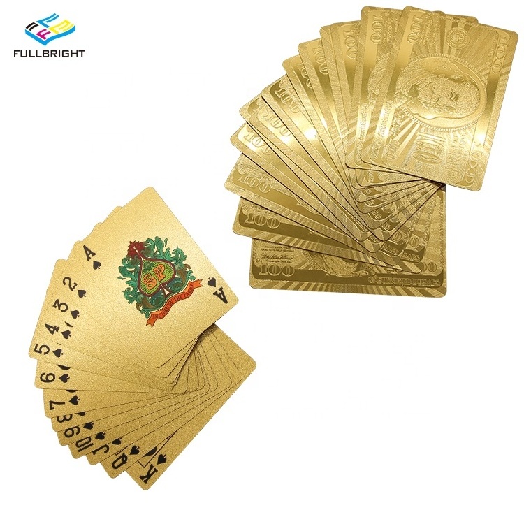 Luxury Gold Foil Custom Waterproof Casino Poker Cards Miniature Playing Cards