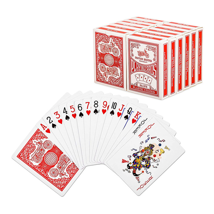 Game Playing Cards Manufacturer Gloss Red Big Playing Cards in Bulk