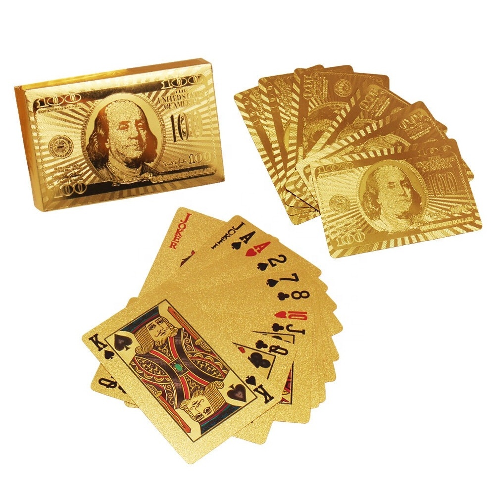 Luxury Gold Foil Custom Waterproof Casino Poker Cards Miniature Playing Cards