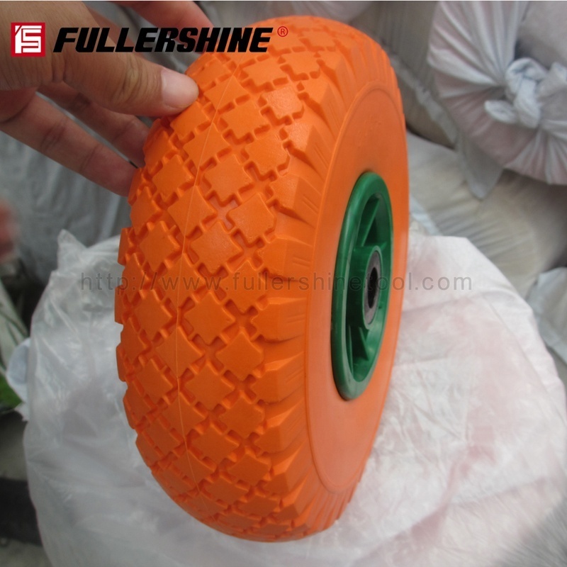 GREEN PU FOAM WHEEL 4.80/4.00-8 with plastic rim