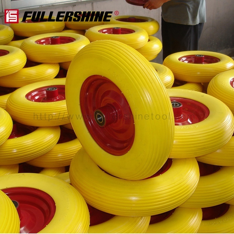 GREEN PU FOAM WHEEL 4.80/4.00-8 with plastic rim