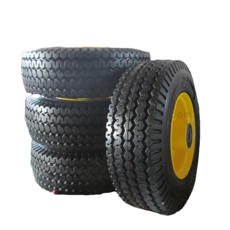 6X2 luggage cart/wheelbarrow/garden trailer tire pu foam wheel for trolley wheelbarrow