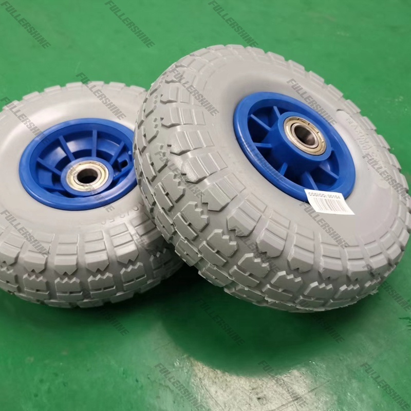 factory made Beach cart 7 inch PU foam wheels 7x4 flat free tires with plastic hub